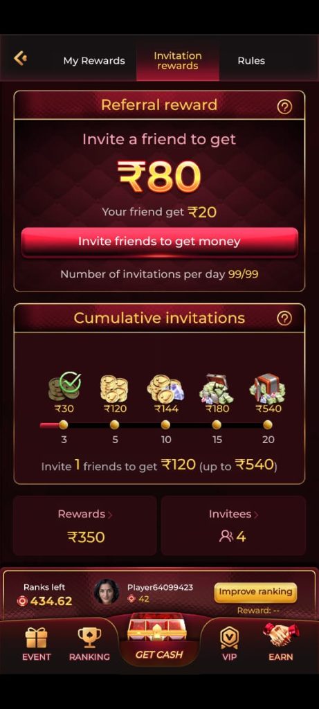 IC7 Game APK Referral Reward and Invitation Rewards