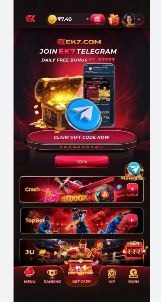 EK7 Game APK 2026 Telegram promotion and bonus